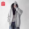 MINISO Women's Casual Hooded Zip-Up Sweatshirt