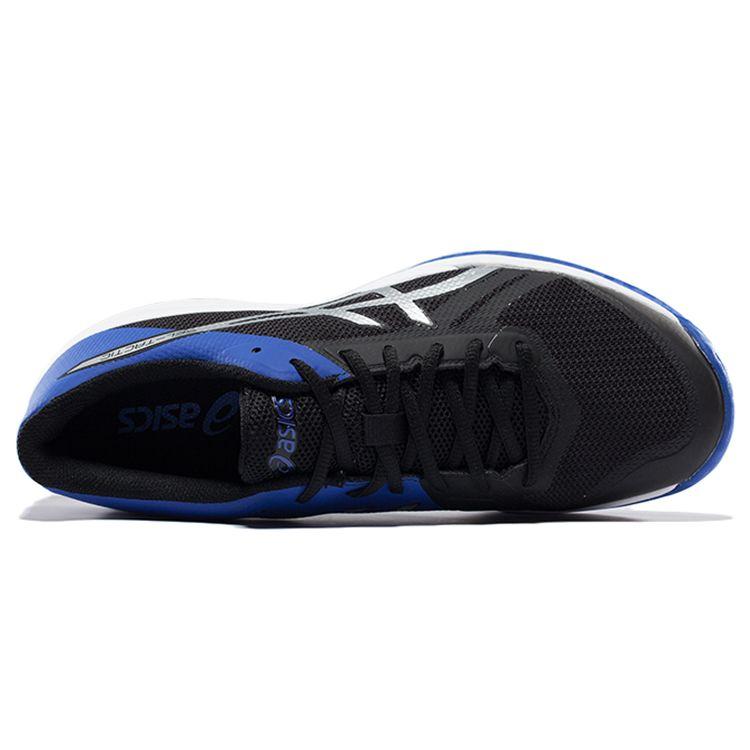 Asics Gel-Tactic Round Toe Lace-Up Durable Low-Top Running Shoes Men Sneakers Black Blue B702N-9045