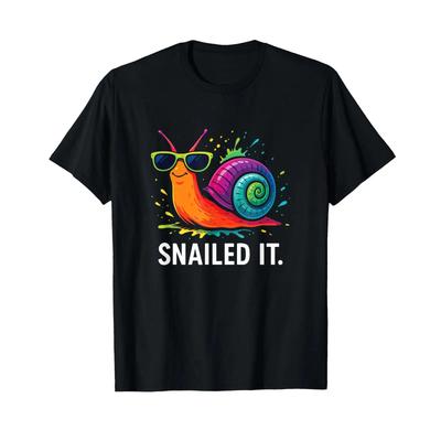 Snailed It Funny Snail Game T Shirt Vintage Slightly Stretched Breathable Homme Comfortable Versatile Casual Unisex