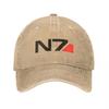 Gorra de Béisbol de Algodón Lavado con Logo N Negra con Diseño de Acento Rojo para Uso Casual y Fans de los Videojuegos Unisex Ajuste Ajustable