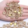 150pcs 3 Colors Sunflower Glass Rhinestone Patch, Sewn-on Appliqué, Gold Base, DIY Bag/bag/flower Button Clothing Maker