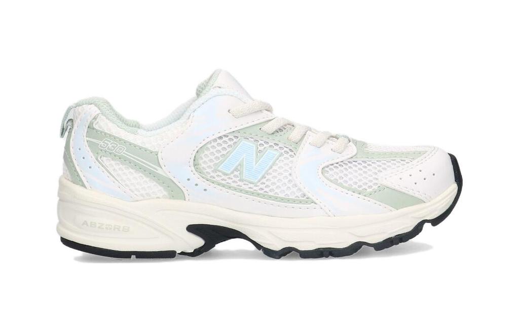 New Balance NB 530 Abrasion Resistant Low top Kids' Running Shoes White Green Kids' PZ530ZO