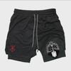 Trendiga Europeiska & Amerikanska Tecknade Tryck Andningsbara Dubbellagrade Sportshorts - Avslappnad Passform