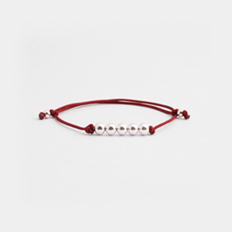 JUDY AND PAUL Leslie Silver Ball Silk Bracelet