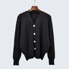 Fall and Winter Thick Long Sleeves Loose and Lazy Style Versatile Single-Breasted Pure Color Knitting Sweater Outwear Women's Clothing