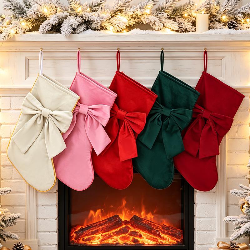 Christmas Tree Ornaments, Stockings, Bows, Gift Bags, Fireplace Hangers, Plush Candy Bags, Wall Decorations