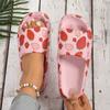 Ladies' Fashionable EVA Slippers with Leopard Print Ladies' Thick Soled Cloud Slippers for Vacation Beach  Dormitory  Plus Size Women's Shoes