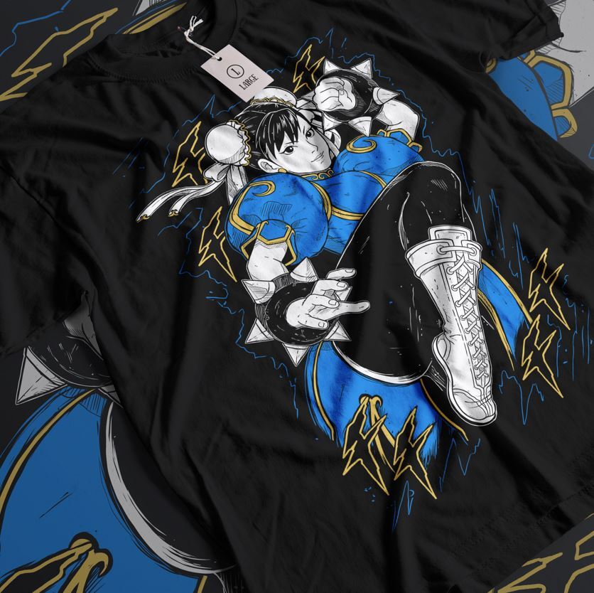 

Chun Li T-shirt Street Fighter vs King Of Fighters Snk Anime Gift Shirt All Size 4XL