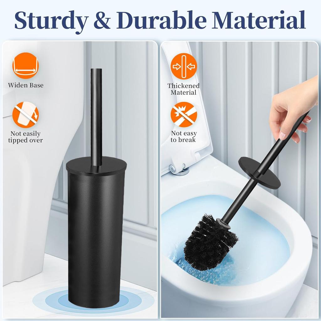 Stainless Steel Freestanding Toilet Bowl Brush and Holder With Long Handle for Bathroom Storage Organization Deep Cleaning Brush