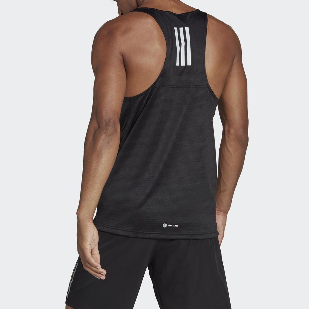 Adidas Solid Color Printed Logo Crew Neck Sports Tank Top Men Tops Black HM8437