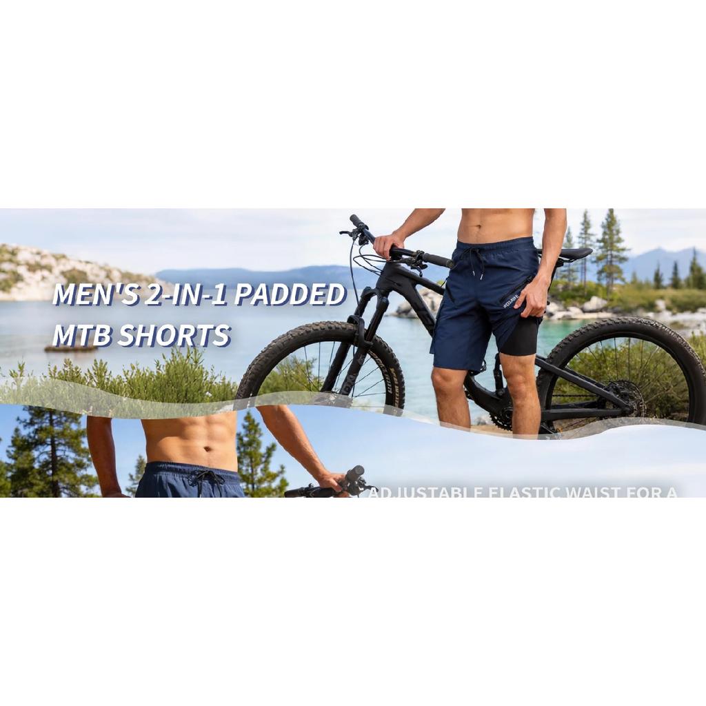 WOSAWE Summer Men Downhill Shorts with Inner Sponge Pad Casual MTB Bicycle Shorts Quick-drying MTB Bike Short Cycling Shorts