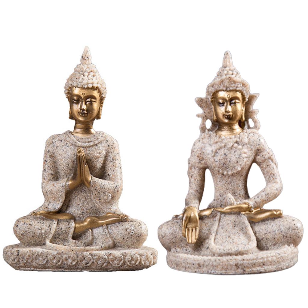 Thailand Buddha Statue Sculpture Table Art Home Room Decoration Suitable for Office Wine Cooler Decor