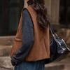 Vest for Women Sleeveless Leather Tops Solid Color Vest Oversize Loose Versatile Casual Sleeveless Coat Vest Top