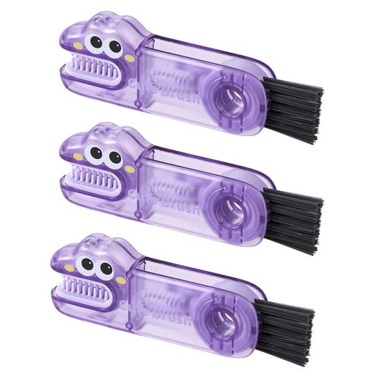 2/3Pcs 3 In 1 Cleaning Brushes Cartoon Design Food-Grade Anti-Slip Handle Gap Brush Portable Long Bristle Bottle Cleaner