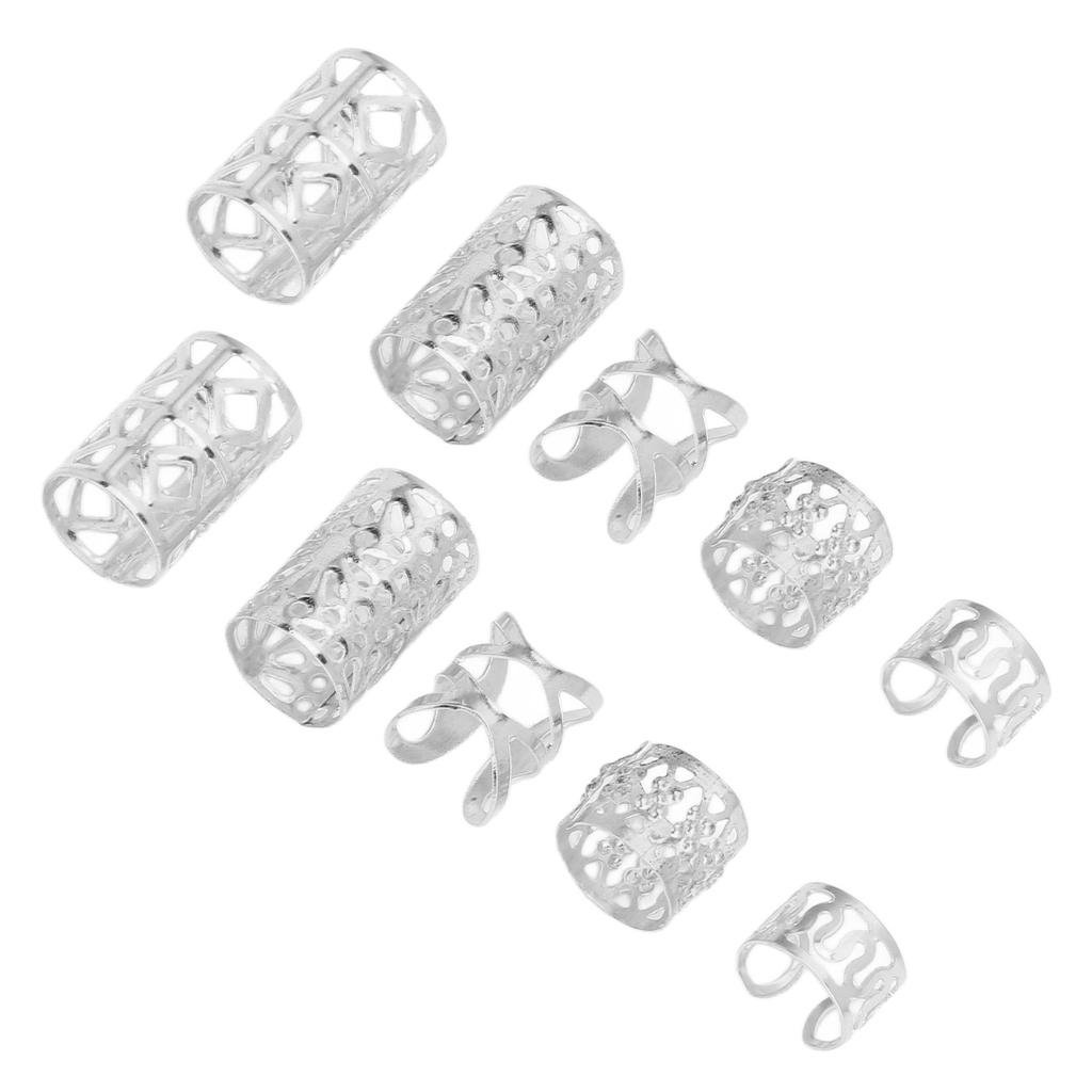 200Pcs Hair Dreadlocks Beads Flexible Alloy Exquisite Fashionable Hair Decorations Rings for Wedding Party
