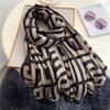 Retro temperament scarf women's spring and summer travel shawl versatile color matching cotton and linen scarf long large size headscarf new