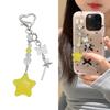 Colorful Pentagrams Pendant Keychain Trendy Five Pointed Stars Beaded Phone Strap Fashionable Bag Charm for Women