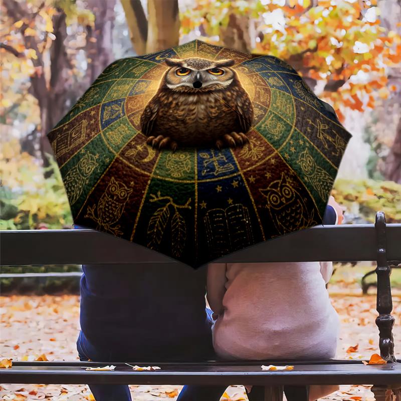1 PC Automatic Folding Umbrella - Cartoon Pattern, Portable & Foldable Design with 8 Ribs, Christmas Birthday Gifts