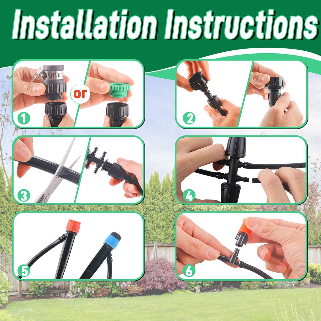 226FT Automatic Drip Irrigation Kit - Perfect for Thriving Gardens and Greenhouses