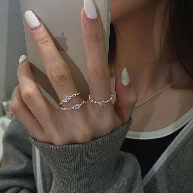 Korean Inspired Modern Pure Silver Ring For Women Stylish Versatile And