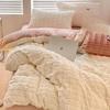 OEING Winter Milk Velvet Rabbit Fleece Bedding Set