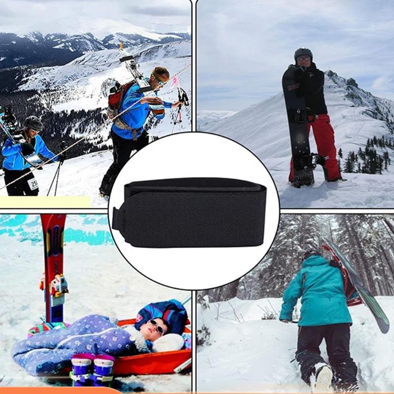 2Pcs Winter Ski Strap Fasteners Tape Protector Pad Adjustable Ski Wraps Ties Ski Band for Families Winter Holiday