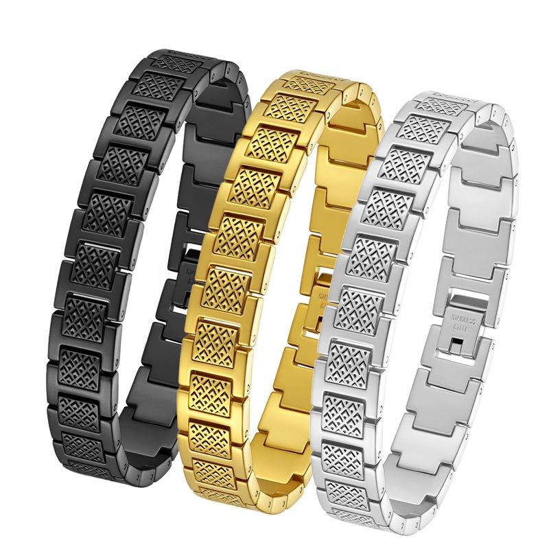 Hot Selling High-quality French Crocodile Pattern Bracelet with 18K Gold-plated Adjustable Non Fading Men's Titanium Steel Bracelet