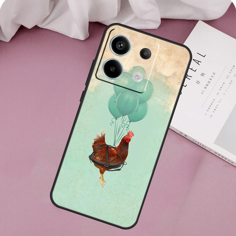 Cartoon Chicken Rooster Case For Xiaomi Redmi Note 12 11 9 10 13 Pro Plus 12S 11S 10S 9S Redmi 13C 9C 10C 12C Cover