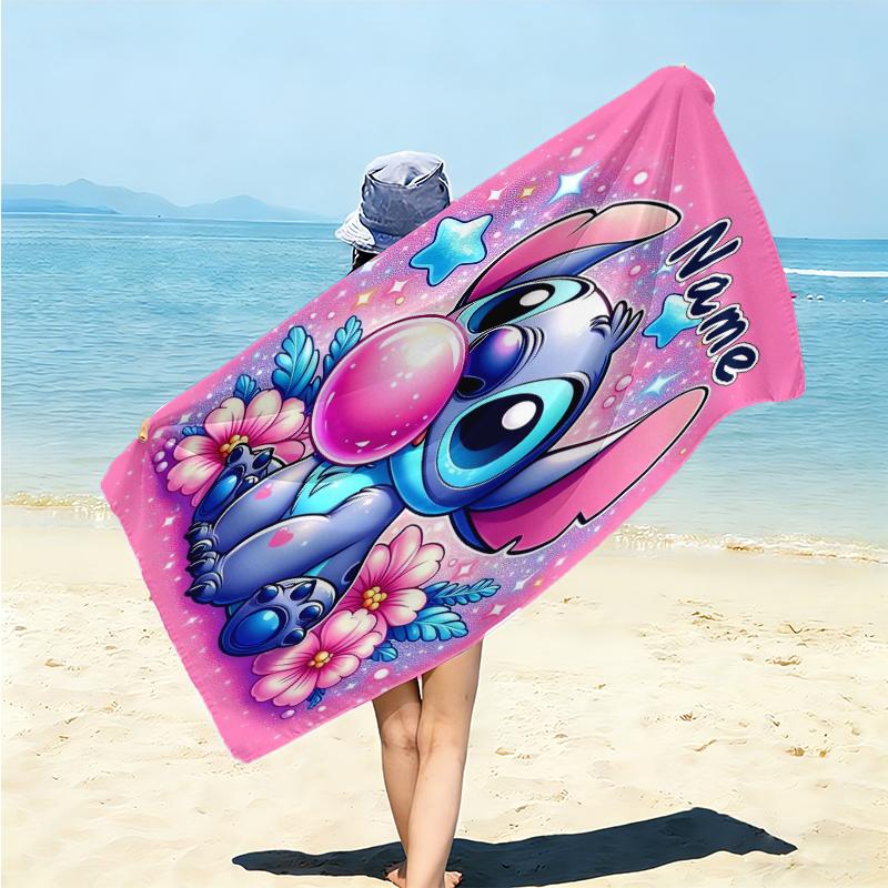 Personalized Stitch Bubble Fantasy Art Beach Towel Microfiber Beach Towel Thin Absorbent for Beach Swimming Yoga Bath Sports. 0910296