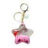 Creative Pentagrams Oil Liquid Quicksand Keychain Cartoon Animals Floating Charm for Car Keys Handmade Bag Pendant