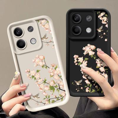 Καθαρό χρώμα Floral εκτύπωσης Ματ μαλακή θήκη για Xiaomi 14T 13T Poco F6 X6 Pro Redmi Note 14 13 Pro 12 11 10 TPU Αντικραδασμικό κάλυμμα τηλεφώνου για προστασία φακού