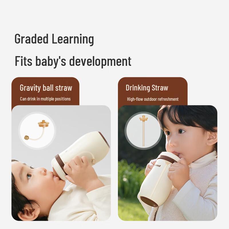 Izolovaný dětský hrneček Shixi 316L z nerezové oceli se slámkou