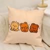 Fashing Sleeping Polar Bear Cartoon Pattern Pillow Case Natural Linen Double-Sided Printing Sofa Home Decor Cushion Cover