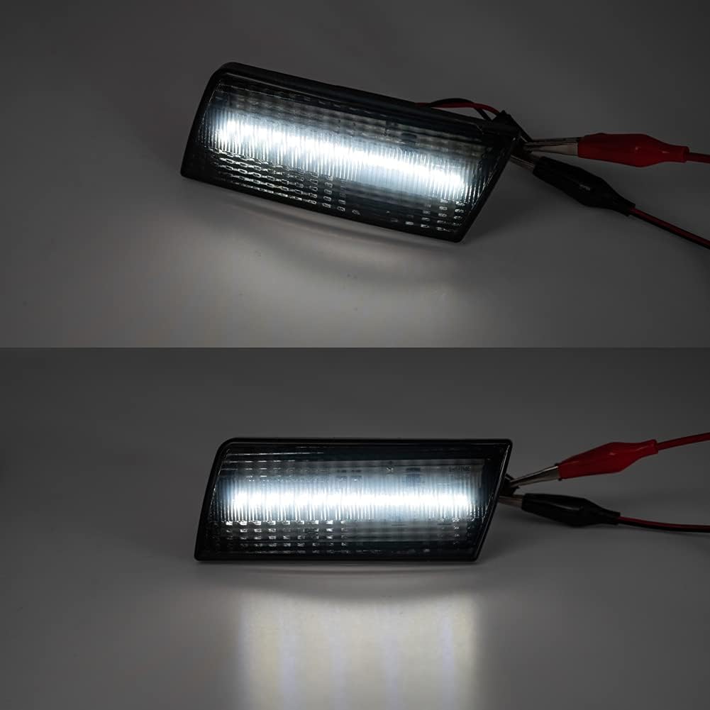 2Pcs White Full LED Side Marker Lights for Chrysler 300 2005-2014 Front Bumper Sidemarker Lamp Driving Running Light Smoked Lens