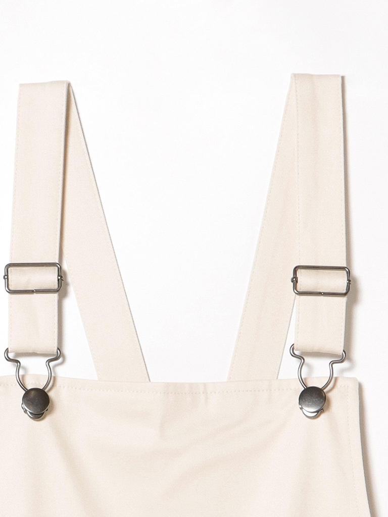 Beams Heart All-in-One/Overalls, Semi-Wide Overalls, Size 25S, Women's, Off White, One Size