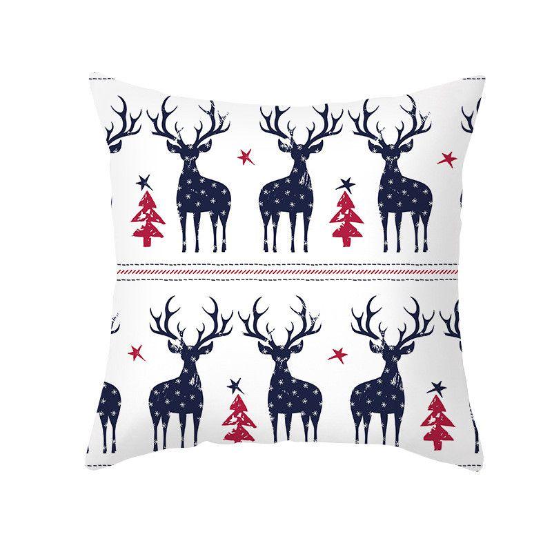 Festive Christmas Pillow Case Cushion Cover Featuring Adorable Reindeer Design