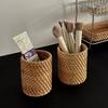 Pen Holder, Storage Cylinder, Natural Rattan, Makeup Brush, Storage Box, Dresser, Student Desktop Office, Sorting Storage Bucket.