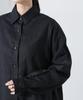 Nano Universe Linen Basic Wide F Anti-Smell Shirt, Women's, 010, Black, 673-5120309