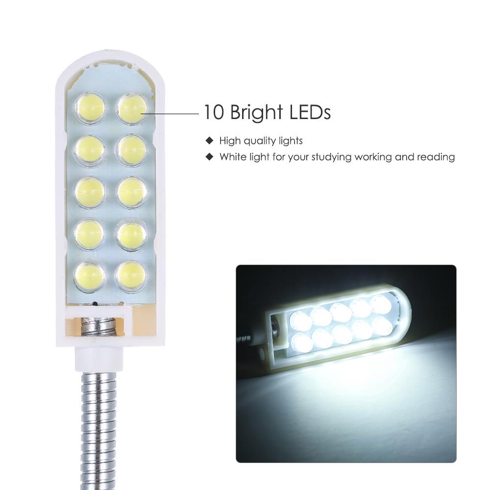 AC110 245v 0.5w 10 LED Sewing Machine Light Lamp Magnetic Fixed Base Button Switch Flexible Bendable Gooseneck