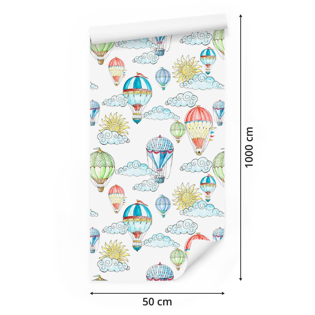 Balloons and Sun Wallpaper for Living Room and Bedroom 50x1000