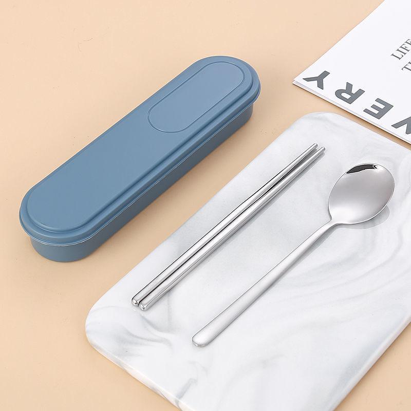 Portable Cutlery Set 304 Stainless Steel Chopsticks Fork and Spoon Tableware Set for Travel Camping Picnic Household Tool