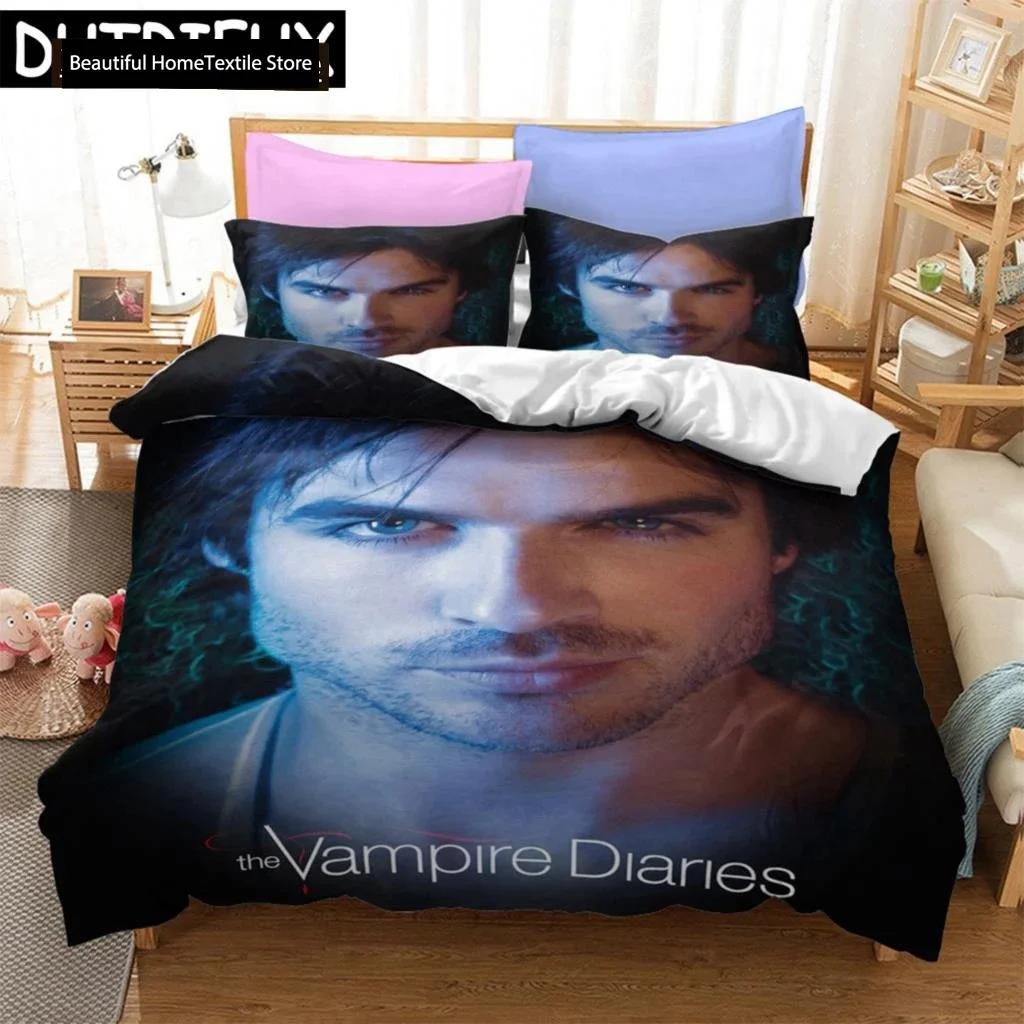The Vampire Diaries Character 3D NEW Duvet Cover Pillowcase Bedding Set Adult Boy Girl Bedroom Decoration Single Double Large