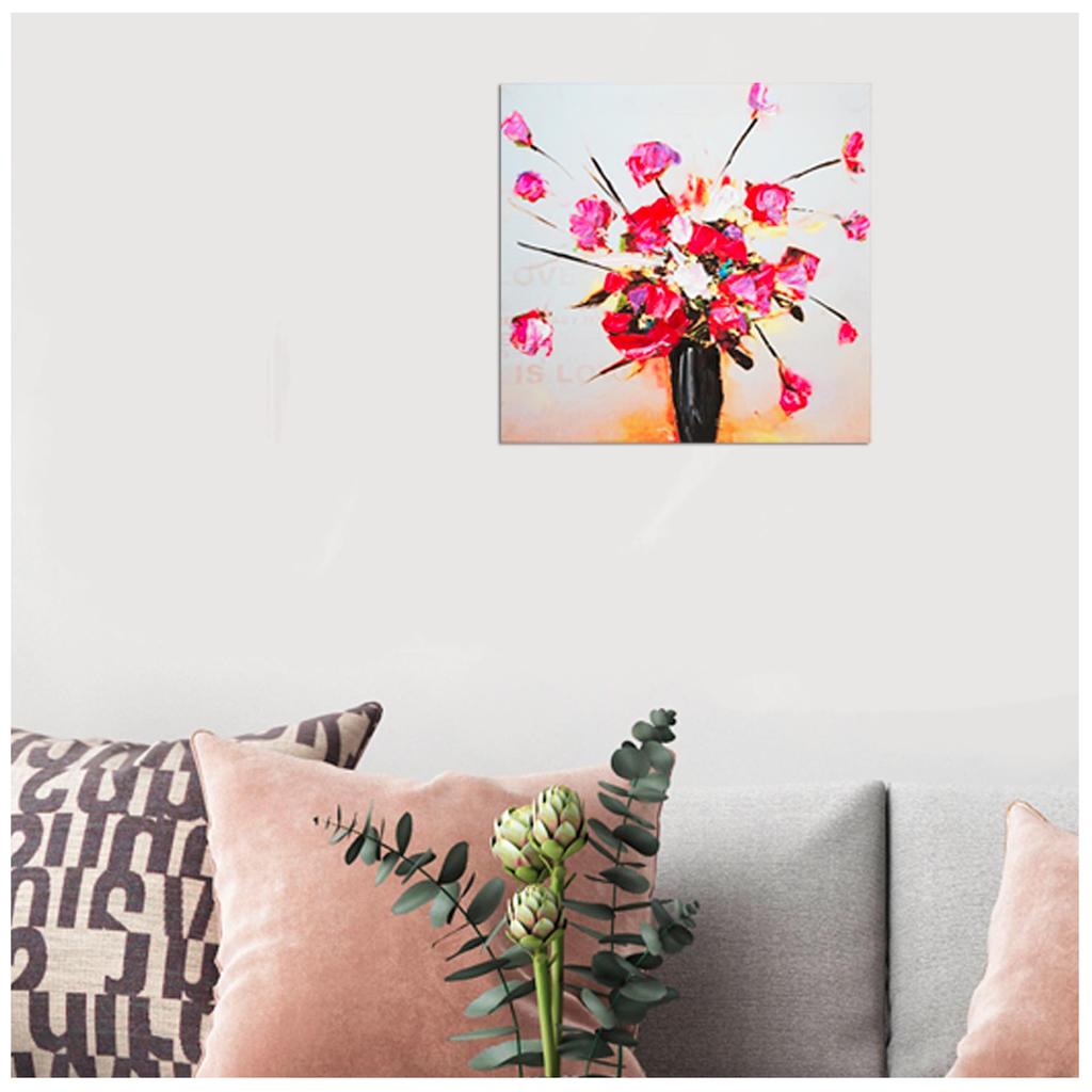 Les Trésors De Lily [A1927] - Designer-Leinwand 'Floralies' rosa schwarz - 30x30 cm