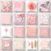 Geometric Pink Feathers Throw Pillow Covers With Digital Printing Of Short Plush Fabric Car-Shaped Sofa Cushion Home Decor