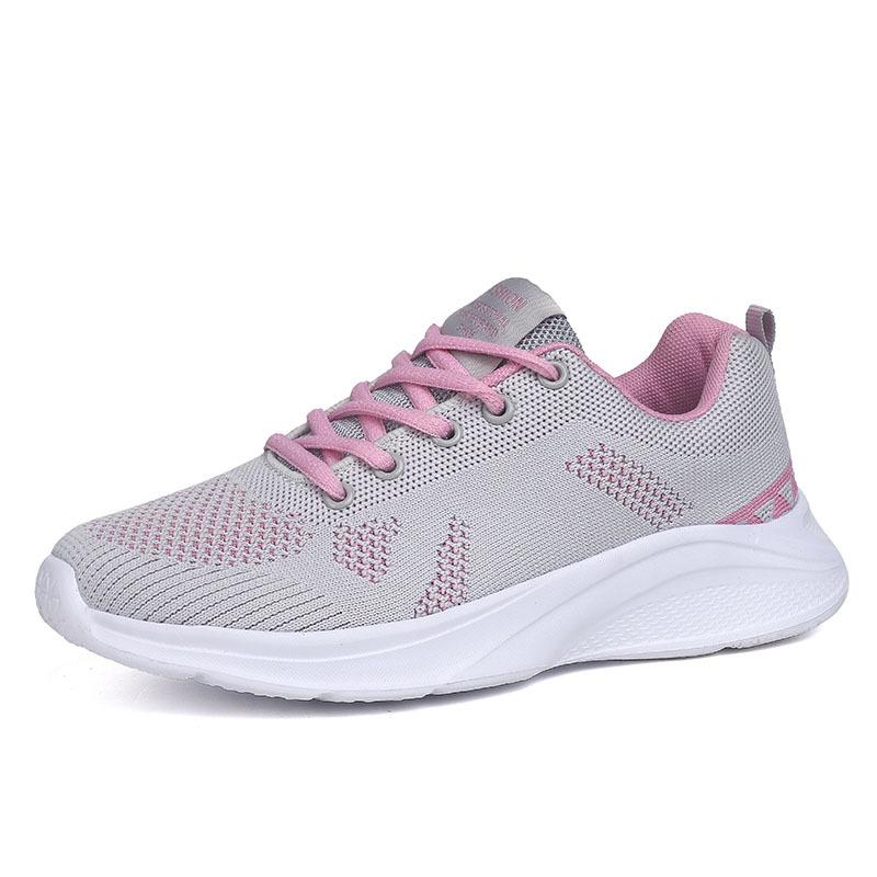 Popular men's new breathable fly-woven mesh sports shoes soft sole light running casual men's shoes tide