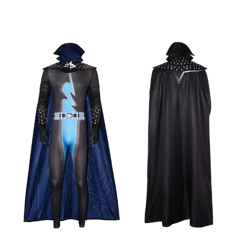 Megamind Cosplay Halloween Jumpsuit Cloak Set Performance Costume For Adult