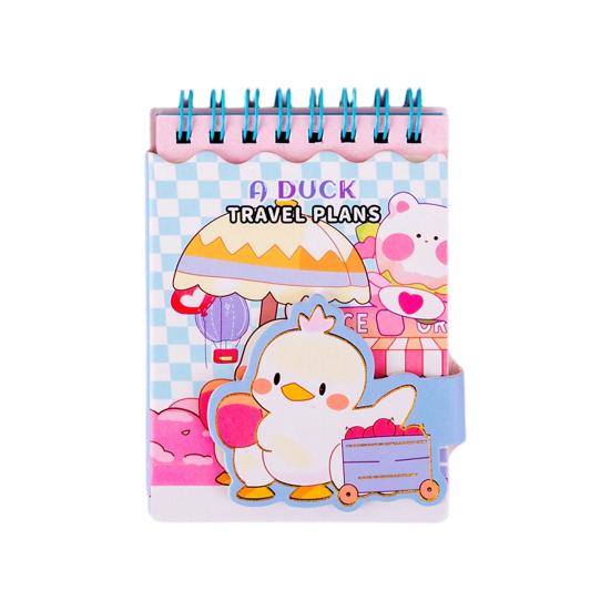 Cartoon Animal Pocket Notebook Wire Bound Memo Notepad 3D Rabbit Girl Panda Duck Mini Spiral Notebook School Office Supplies