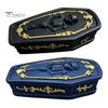Skull Storage Organizer Gothic Casket Jewelry Box, Resin Spooky Figurine for Tabletop Rings, Halloween Dark Organizer, Unique Gift Goth Lovers