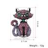 Fashion Trend Animal Brooch Vintage Cute Kitten Brooch Diamond Collar Pin