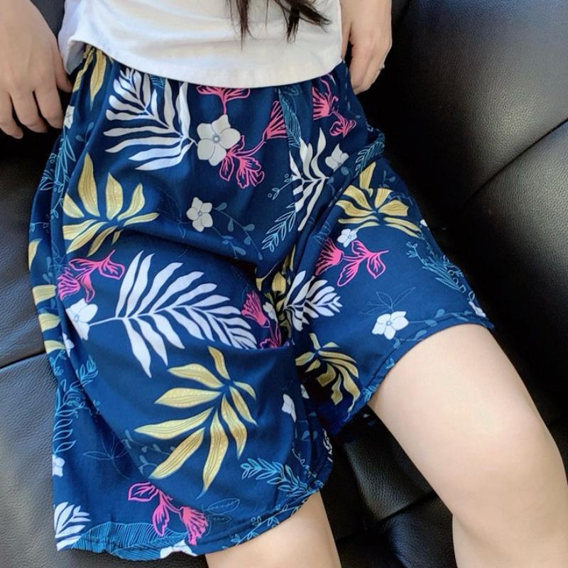 Women's Cotton & Rayon Casual Beach Shorts - Non-Fading, Summer Five-Point Style, Wear Indoors or Outdoors